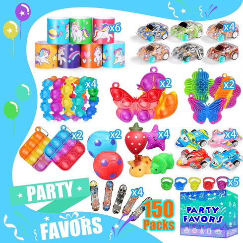PHIMOTA 8-12 4-8, 150-Pack Party Favors for Kids Fidget Toys Bulk, Treasure Box Toys for Classroom, Stocking Stuffers