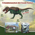 100-Piece 4 Tyrannosaurus Rex Dinosaur Jigsaw Puzzle | Double Sided Floor Puzzle with Glow-in-The-Dark Skeleton On