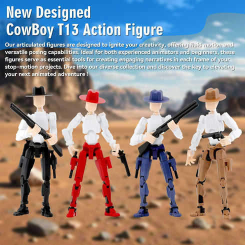 Deeplus 13 13 Dummy 13 2-Pack 5.4 inches 13 13, Titan Action Figure, Cowboy Already Assembled Action Figures for Boys