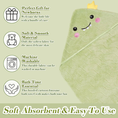 Anforlin 2-Pack 31.5 31.5 inch 0-4 Hooded Baby Towels, Baby Towels * Ultra Absorbent Soft Thick Baby Bath Essentials