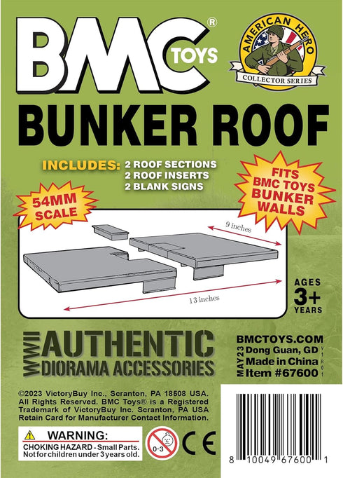 BMC WW2 Blockhouse Roof - Brown Plastic Army Men Playset Building Accessory