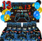 13th Birthday Decorations for Boys - 69 Pieces Video Game Party Supplies, Blue Gamer Balloons, Backdrop