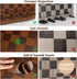 Set 15.4" Strong Magnetic Chess for Adults & Kids, Leather Chess Board & Handcrafted Wooden Chess Pieces with Storage
