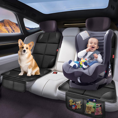 OCCKAI 600D Car Seat Protector for Child Car Seat, Fabric Safe Car Seat Cover with Upgraded Non-Slip Backing