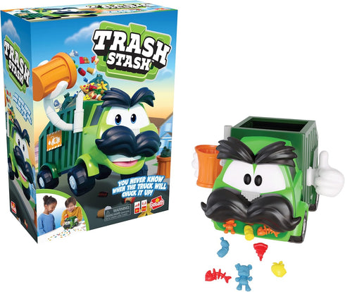Goliath Trash Stash Game - Fill Trashcan and Watch It Dump Into Garbage Truck, Ages 4 and Up, 2-4 Players
