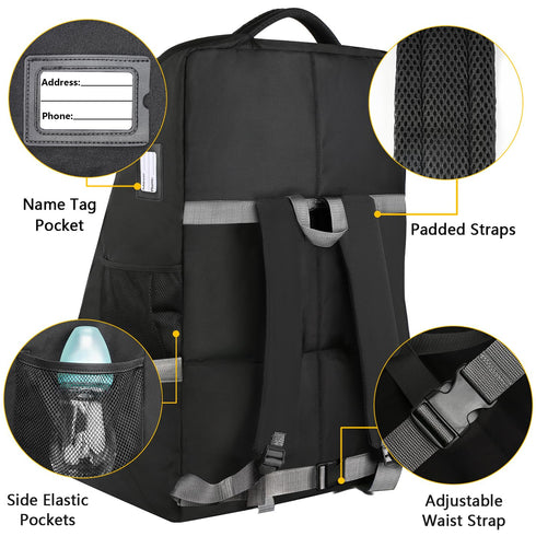 Backpack YOREPEK Padded Car Seat Travel Bag for Airplane, Heavy Duty Car Seat Bags for Air Travel, Carseat Cover