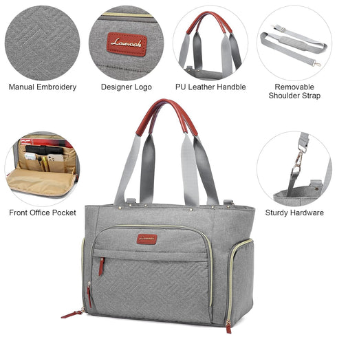 Set, 3-Piece Set 15.7" 8" 11", 3 LOVEVOOK Diaper Bag with Laptop Pocket, Cooler Bag & Changing Pad, Fits Most Breast