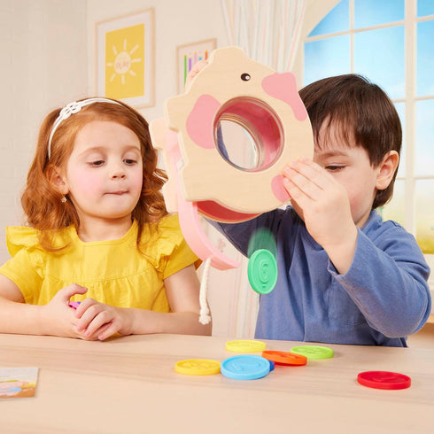Battat Education Piggy Bank for Kids - Educational Pig Toy for Developmental Playset, Fine Motor Skills