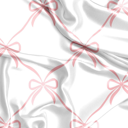 Sweet Jojo Designs Fitted Baby Satin Crib Sheets (Pink Bows) for Girls, Infant Nursery, Toddler Room - Standard Size