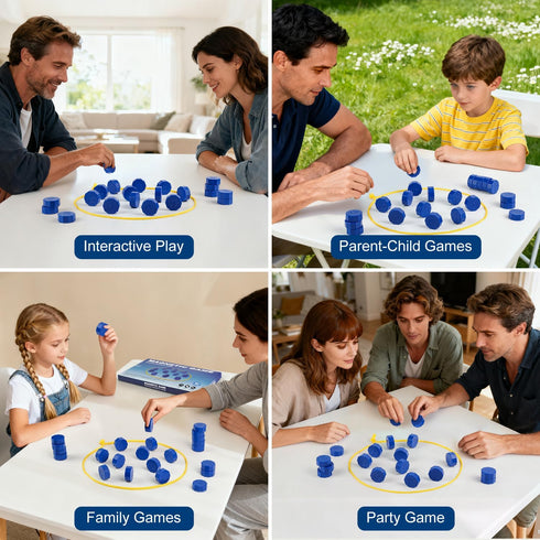 Faigcoy 24 3 Magnetic Chess Game with Full-Size Stones, Magnet Game with String & Portable Storage Bag, Strategy Board