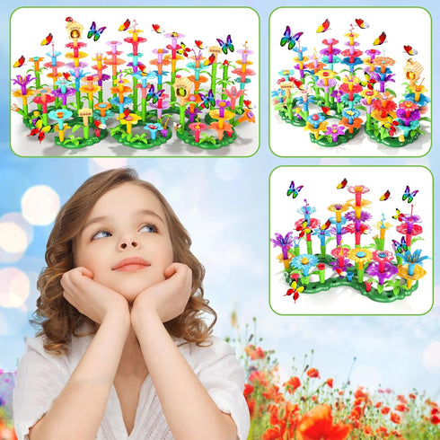 238Pcs Flower Garden Building Toys for Girls - Upgrade DIY Stacking Toys for 3-7 Year Olds, STEM Educational