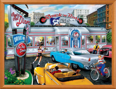 MasterPieces 550 Piece Jigsaw Puzzle for Adults, Family, or Kids - Rock & Rolla Diner - Nostalgic Retro Puzzle