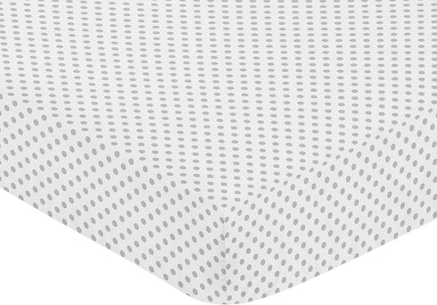 Grey and White Polka Dot Fitted Crib Sheet - Watercolor Floral Collection