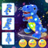 12" Cuteoy Light-up Singing Plush Blue Dinosaur LED Musical Stuffed Animal T-Rex Adjustable Volume Lullaby Plushies
