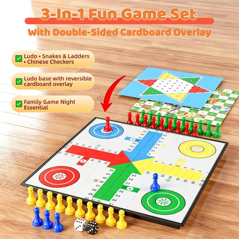3 1 Set Set 12.4 Inches in Magnetic Board Games for Kids Adults - Classic Travel Game with Chinese Checkers, Ludo