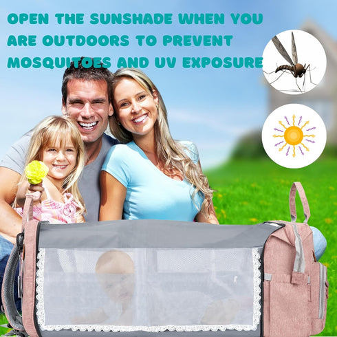 Shengmeister Backpack, Backpack Diaper Bag, Baby Essentials, Multi-functional Large-capacity Diaper Bag Best Gift