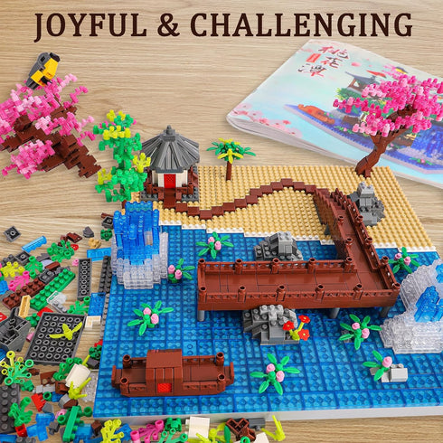 Cherry Blossom Tree Building Set, Japanese Sakura Tree House Building Blocks Kit, Bonsai Tree Set for Adults
