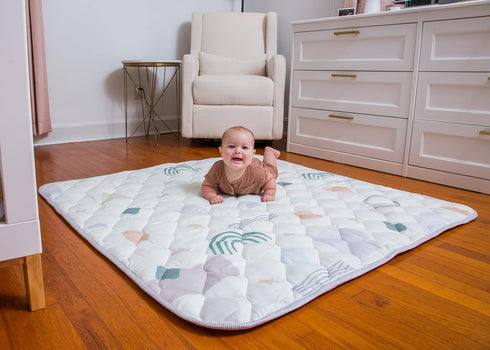 Clarke & Madison 0-6 50x50in Premium Baby Play Mat - Extra Thick Soft Cushion Play Mat, Play Mat for Babies Months