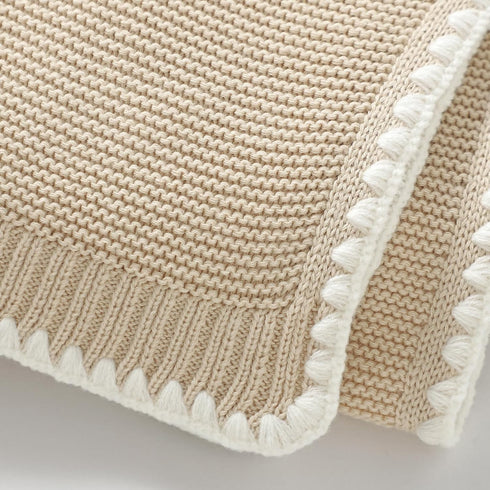 mimixiong Cotton Baby Blanket for Nursery Swaddling - Gender Neutral Shower Gift Registry for Baby Camel 40 x 30 Inch