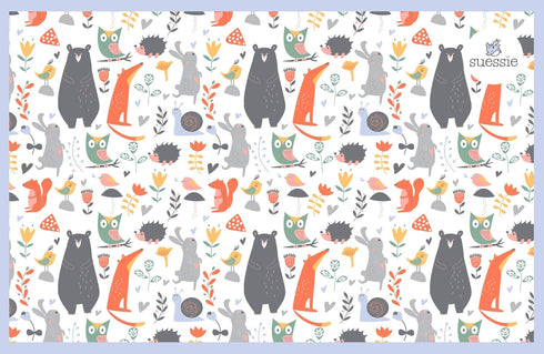 Suessie Disposable Placemats for Baby, 60 Count, Forest Animals