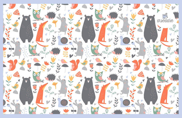 Suessie Disposable Placemats for Baby, 60 Count, Forest Animals