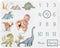 Sweet Jojo Designs Watercolor Dinosaur Dino Boy Baby Milestone Blanket Newborn Monthly