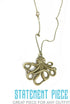 UMBRELLALABORATORY Steampunk Octopus Necklace, Victorian Goth Style Jewelry, Antique Finish Handmade Accessory