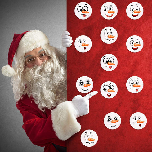 800 Pcs Christmas Snowman Sticker Roll - Cute Round Circle Stickers for Winter Party Decoration