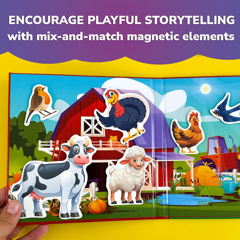 1-3 20+Pcs 3-5 2-4 QUOKKA Travel Magnetic Puzzles for Toddlers Farm Toy Game with Extra-Long Play Book Fun Travel Game