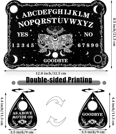 Pendulum Dowsing Divination Board Set, Black Wooden Talking Board with Planchette for Teens Adults Games Supplies
