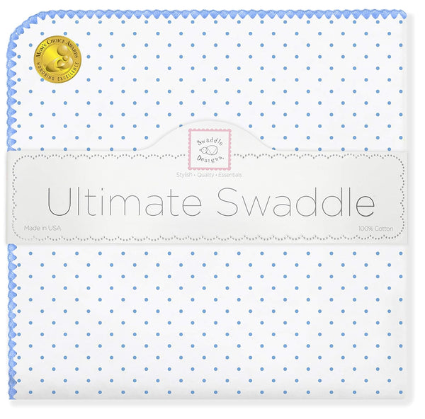 SwaddleDesigns Large Receiving Blanket, Ultimate Swaddle for Baby Boys, Softest US Cotton