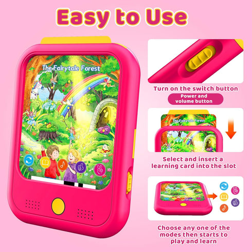 Qiaojoy 3-5 2000+ 3 4 5 6 Kids Learning Tablet Bilingual, Educational Learning Toys for Toddlers Year Olds, with Words