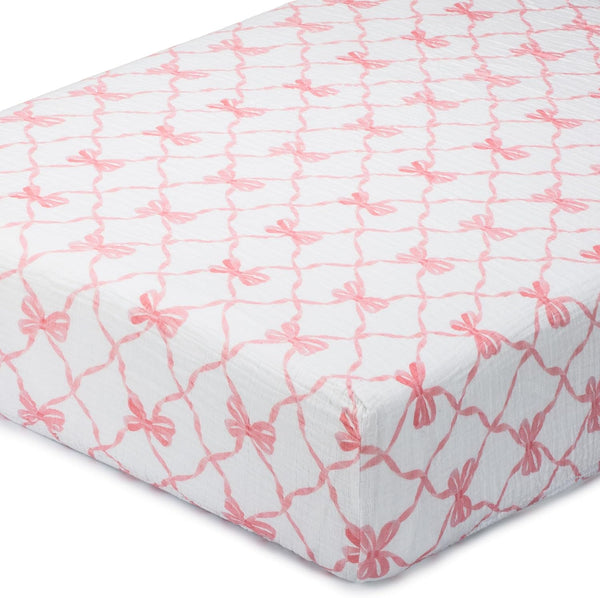 LollyBanks Muslin Crib Sheet 1 Pack, Soft and Breathable 100% Cotton Crib