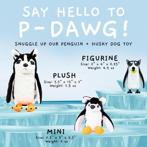 Randimals Mini Stuffed Animals, Penguin & Husky Dog Hybrid Plushies for Kids & Kidults