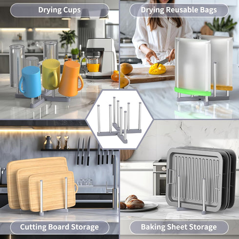 Baby Bottle Drying Rack, Drying Rack for Water Bottle, Reusable Bag, Collapsible Holder for Cups, Mugs and Glass