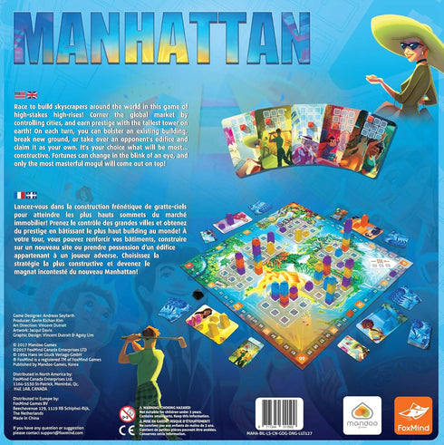 FoxMind Games: Manhattan, New Edition, Family Award Winning Board Game, 2 to 4 Players