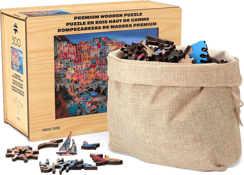 Buffalo Games - 500 Piece Wooden Jigsaw Puzzle - Cinque Terre -