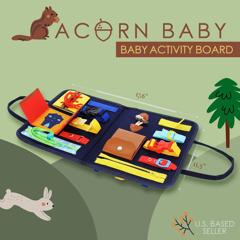 Busy Activity Board, Educational Travel Sensory Board for Planes or Cars with 15 Actions