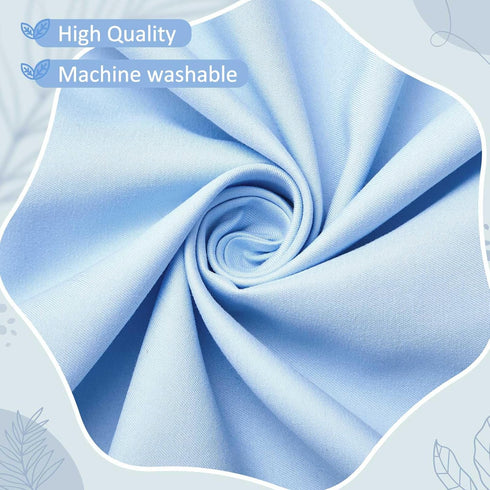 Hahafelt 6 28" 52" 14" 4 Blue Scalloped Crib Bed Skirt with Large Bow, x with Drop, Sided Soft Crib Skirt Dust Ruffle