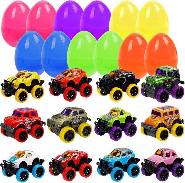 WATERGLIDE Set of 12 Pull Back Cars for 3-6 Year Old Boys,