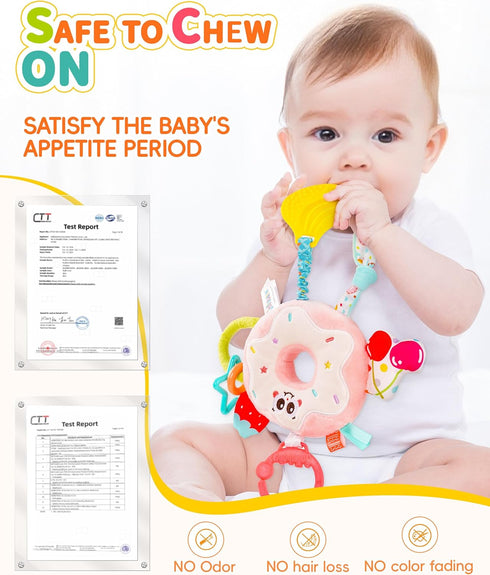 Tummy Jollybaby Baby Pull Vibration Toy - Time Sensory Hanging Toys for Car Seat, Stroller, Crib & Play Gym