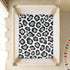 CZXW 52" 28" Gray Leopard Pattern Crib Sheets Fitted x Natural Cotton Soft & Breathable for Baby Crib Mattress