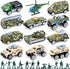 62PCS Diecast Military Vehicles Playsets - 3 Otters Army Toy Vehicle Models with Alloy Metal Vehicles and Army Men