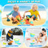 29PCS 2 2 3-10 HUITEM Beach Sand Toys for Kids, Sandbox Toys with Collapsible Bucket Sand, Dump Truck, Dinosaur Molds