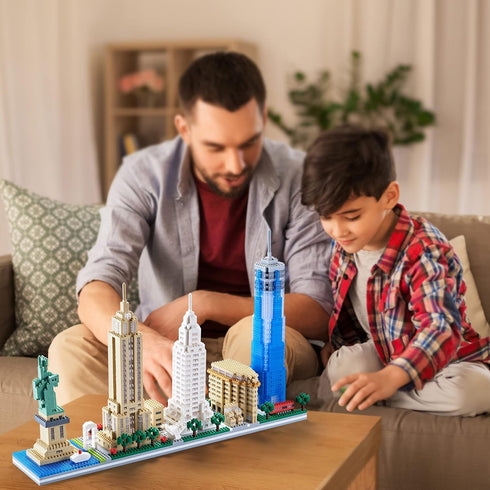 YaJie New York Skyline Micro Mini Blocks Building Set, 3452 Pcs 3D Puzzle Model Kit for Adults & Kids