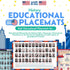 Tot Talk U.S. Presidents Educational Placemat for Kids - Double-Sided, Waterproof, 17.5" x 11.5"