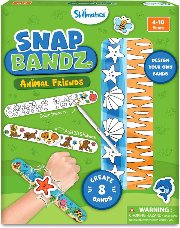 Skillmatics Craft Activity - Snap Bandz, Animals, DIY Jewelry Art & Craft