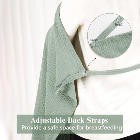 Coreeky 2 Pack 100% Muslin Nursing Cover for Breastfeeding, Soft & Breathable Cotton Breastfeeding Cover up
