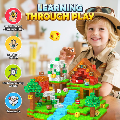 3+, Coodoo Magnetic Blocks, Magnet Tiles Building Blocks STEM Montessori Toddler Kids Toys for Boys Girls Ages