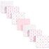Luvable Friends Unisex Baby Cotton Flannel Receiving Blankets, Girl Feathers 7-Pack, One